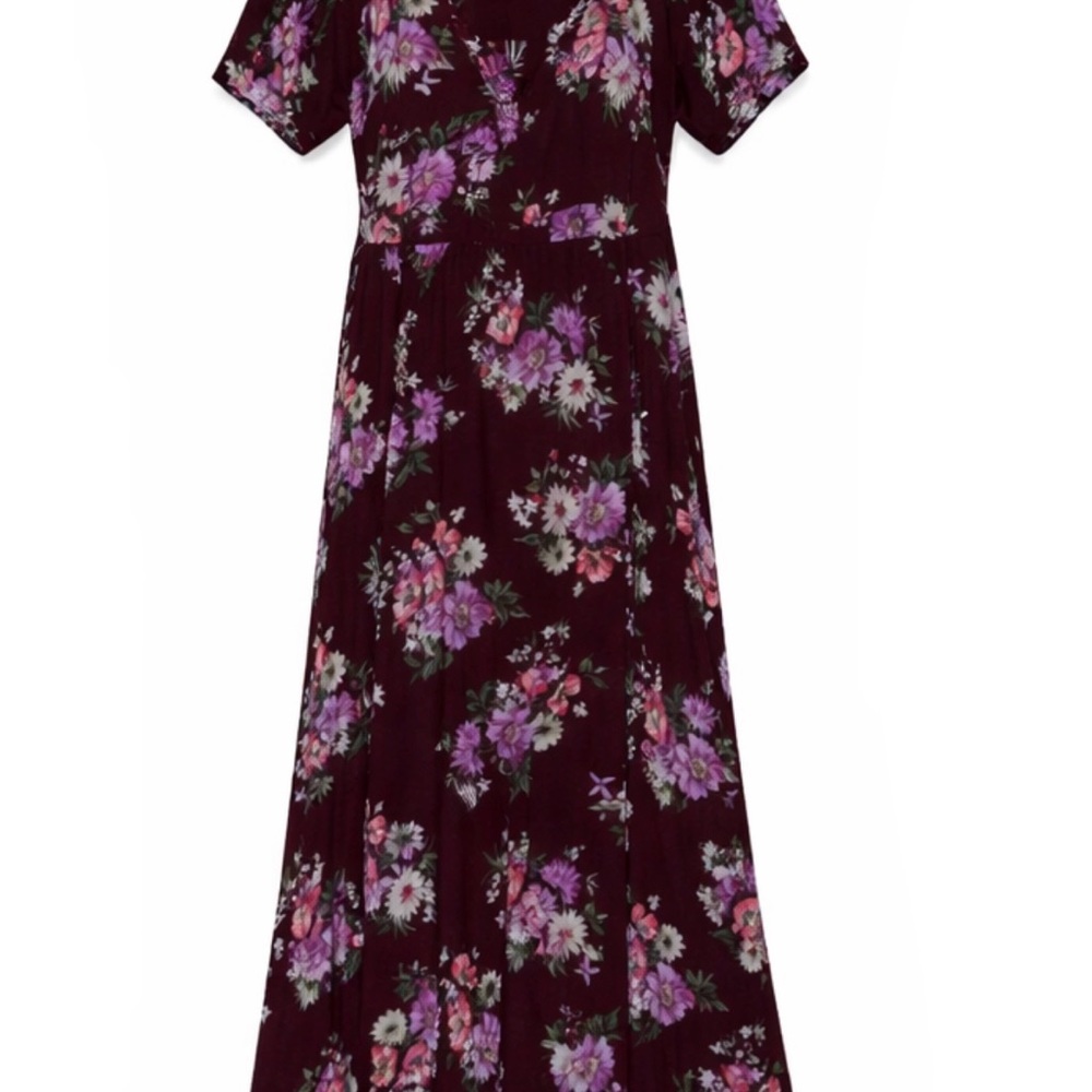 Torrid Burgundy Floral Maxi Dress - Size 0